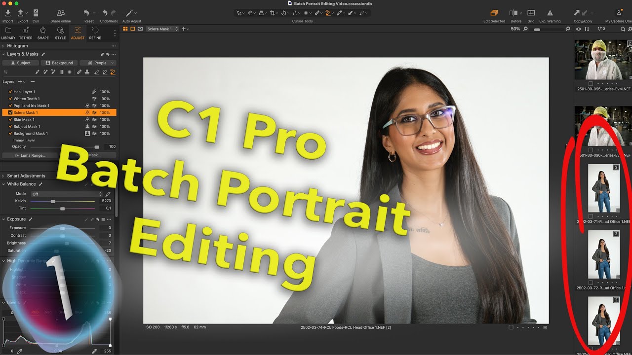 Batch Portrait Editing in Capture One Pro