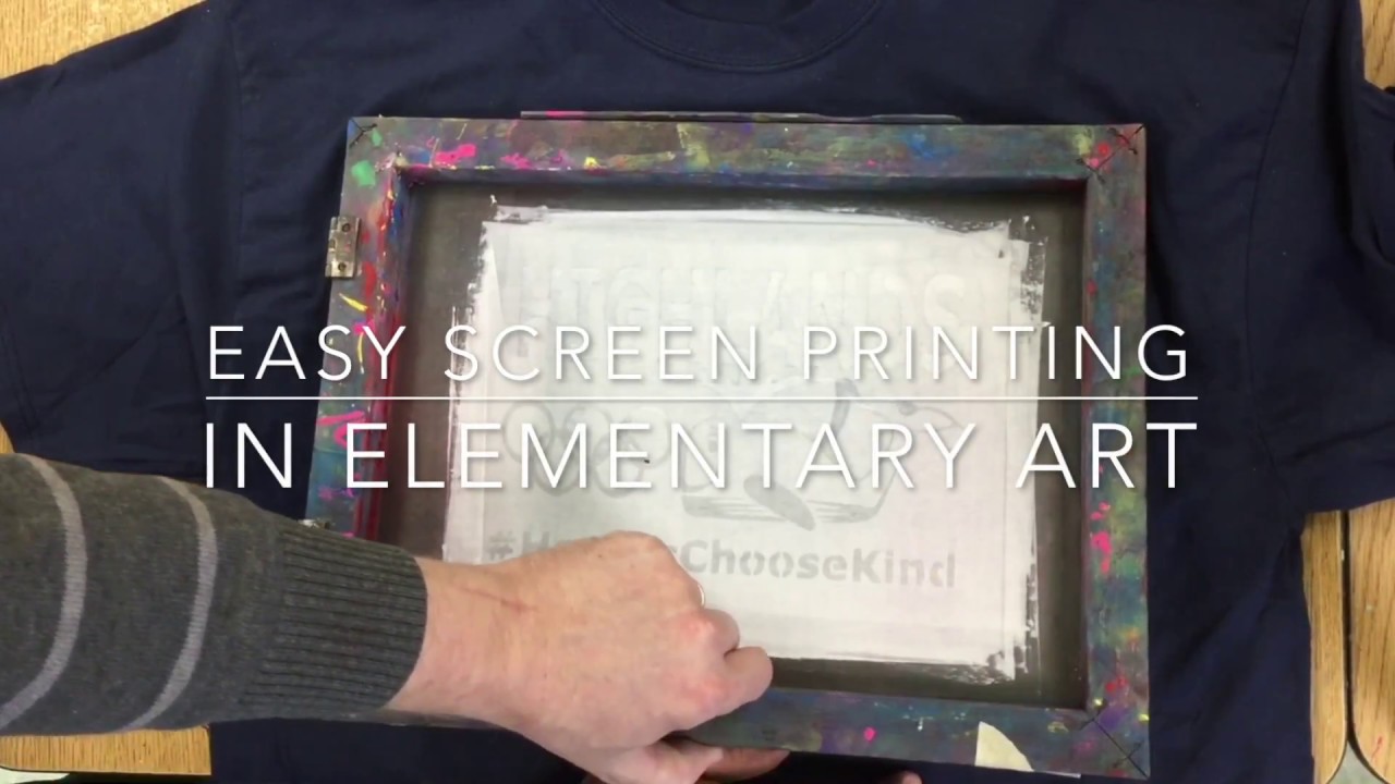 Elementary Art - How to Screen Print a T-Shirt (easy stencil method)