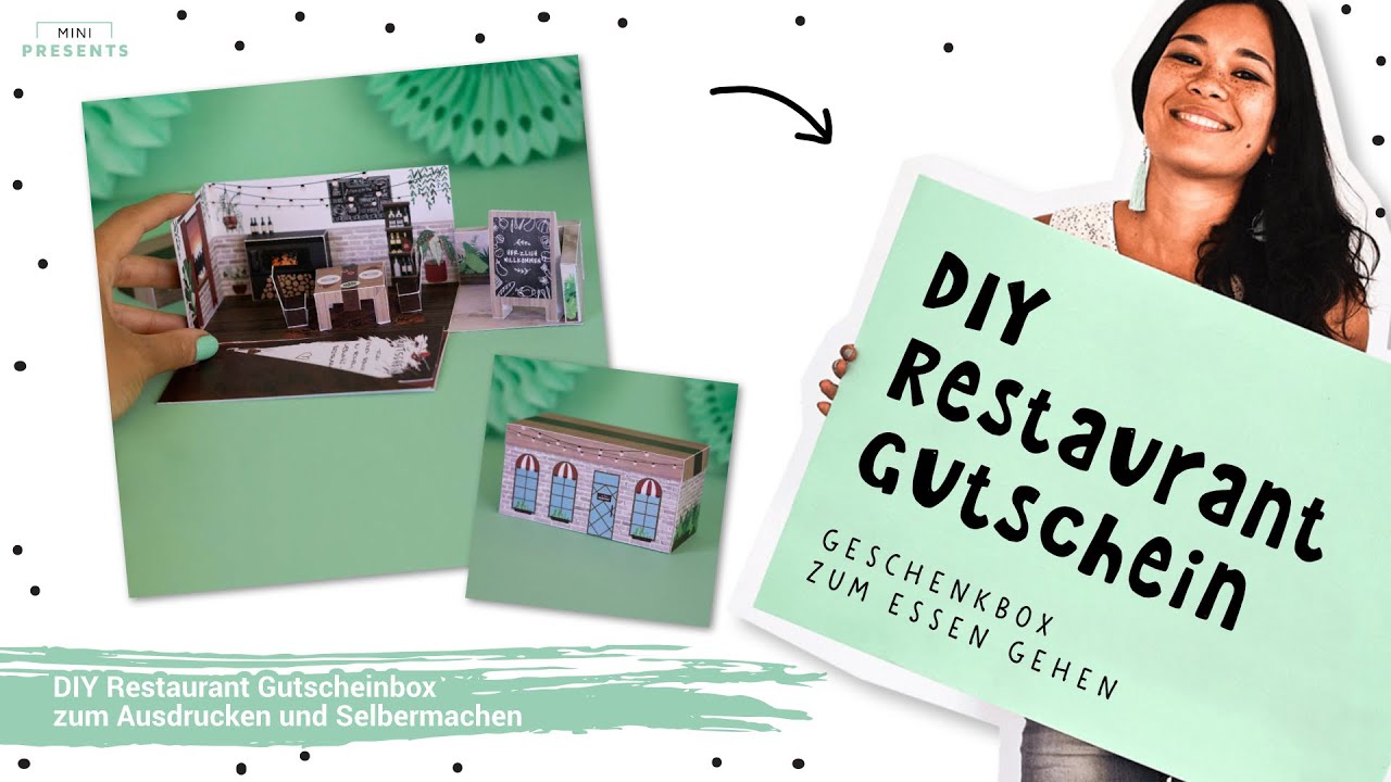 Restaurant Gutschein basteln | DIY Essensgutschein basteln | Explosionsbox basteln | mini-presents