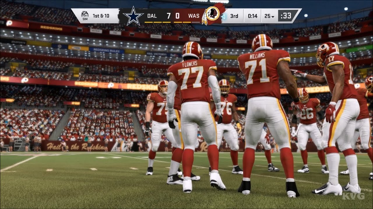 Madden NFL 20 - Washington Redskins vs Dallas Cowboys - Gameplay (PC HD) [1080p60FPS]