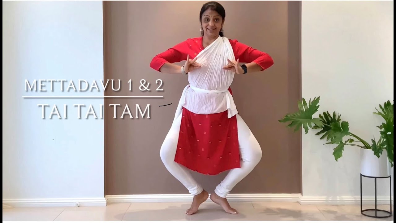 Bharatanatyam - Lesson 5 - Learn adavus or steps - Mettadavu 1 & 2 - Tai Tai Taam