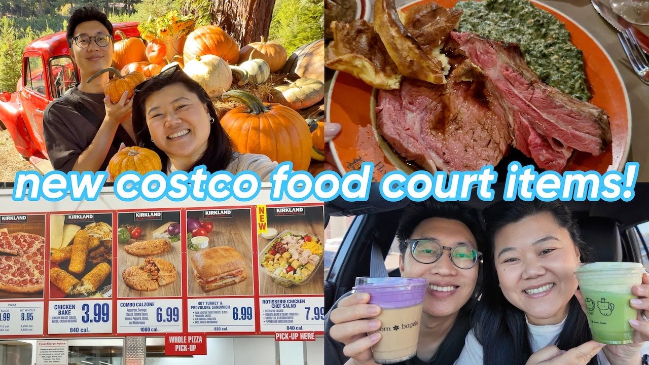 пробуем НОВЫЕ товары из фуд-корта Costco ❤️, вкусные корейские бублики 🥯 + милейшую семейную тыкв...