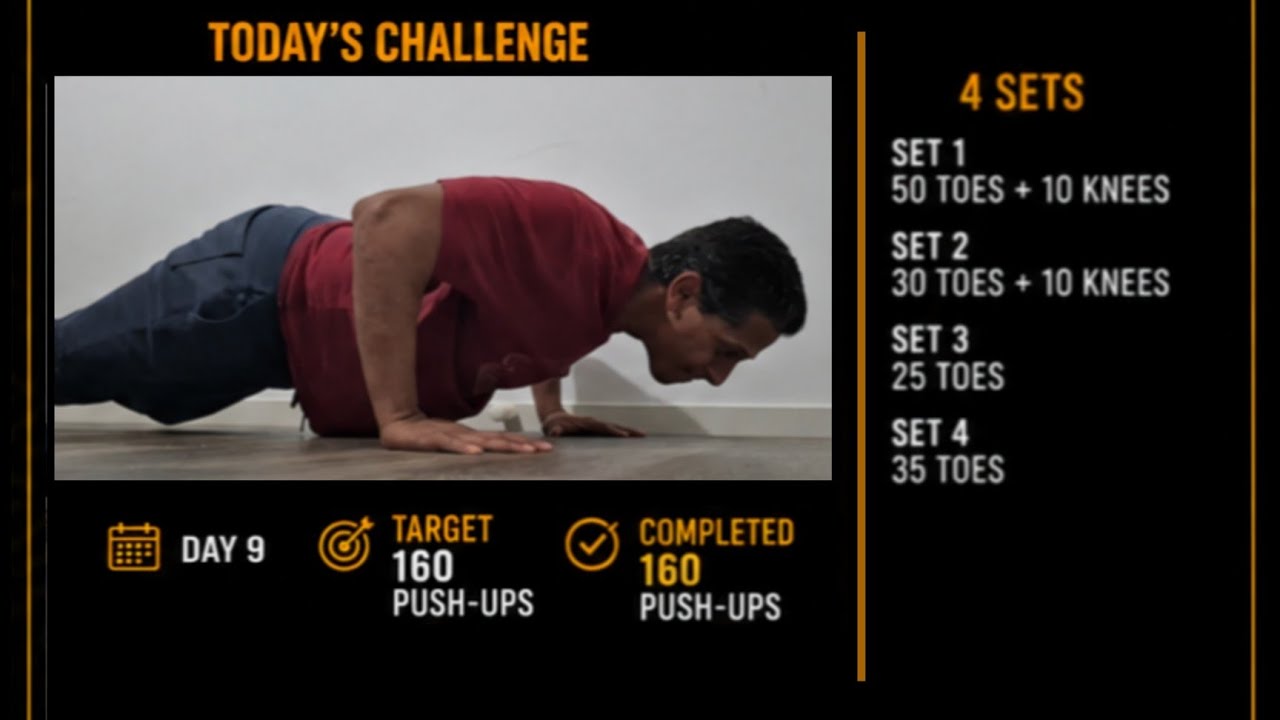 #pushforbetter - Day 9 - Push up challenge 160 Target, 160 completed! 