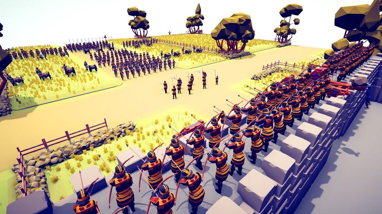 200x AMERICAN ARMY SIEGE MEDIEVAL CASTLE - Totally Accurate Battle Simulator TABS