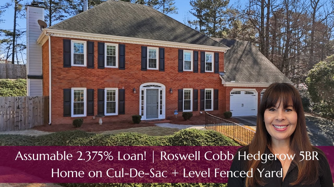 Assumable 2.375% Loan! | Roswell Cobb Hedgerow 5BR Home on Cul-De-Sac + Level Fenced Yard