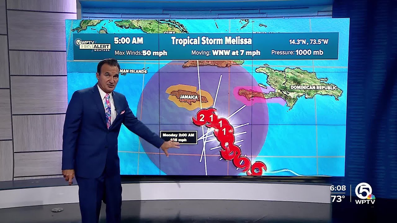 Tropical Storm Melissa continues moving west, track still uncertain