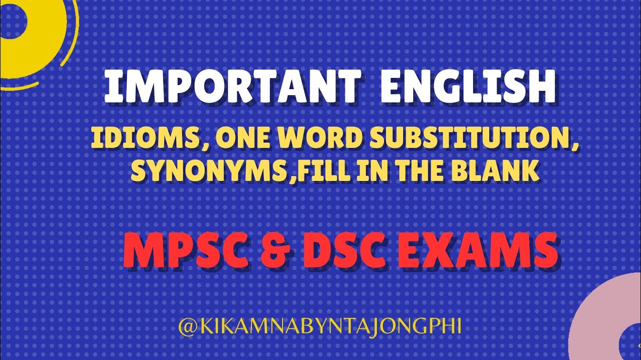 English for Meghalaya MPSC | DSC Exams |