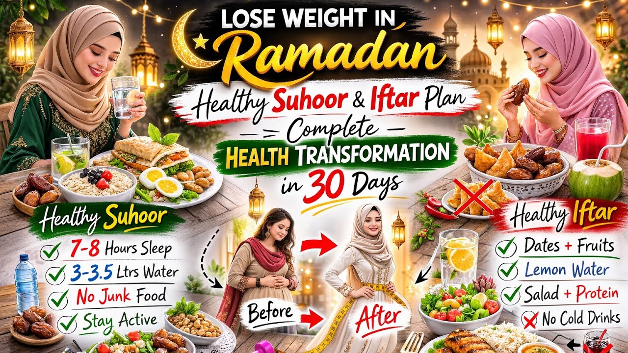 Ramadan Weight Loss Plan 🌙 | Healthy Suhoor & Iftar Diet | Ramadan Health Transformation