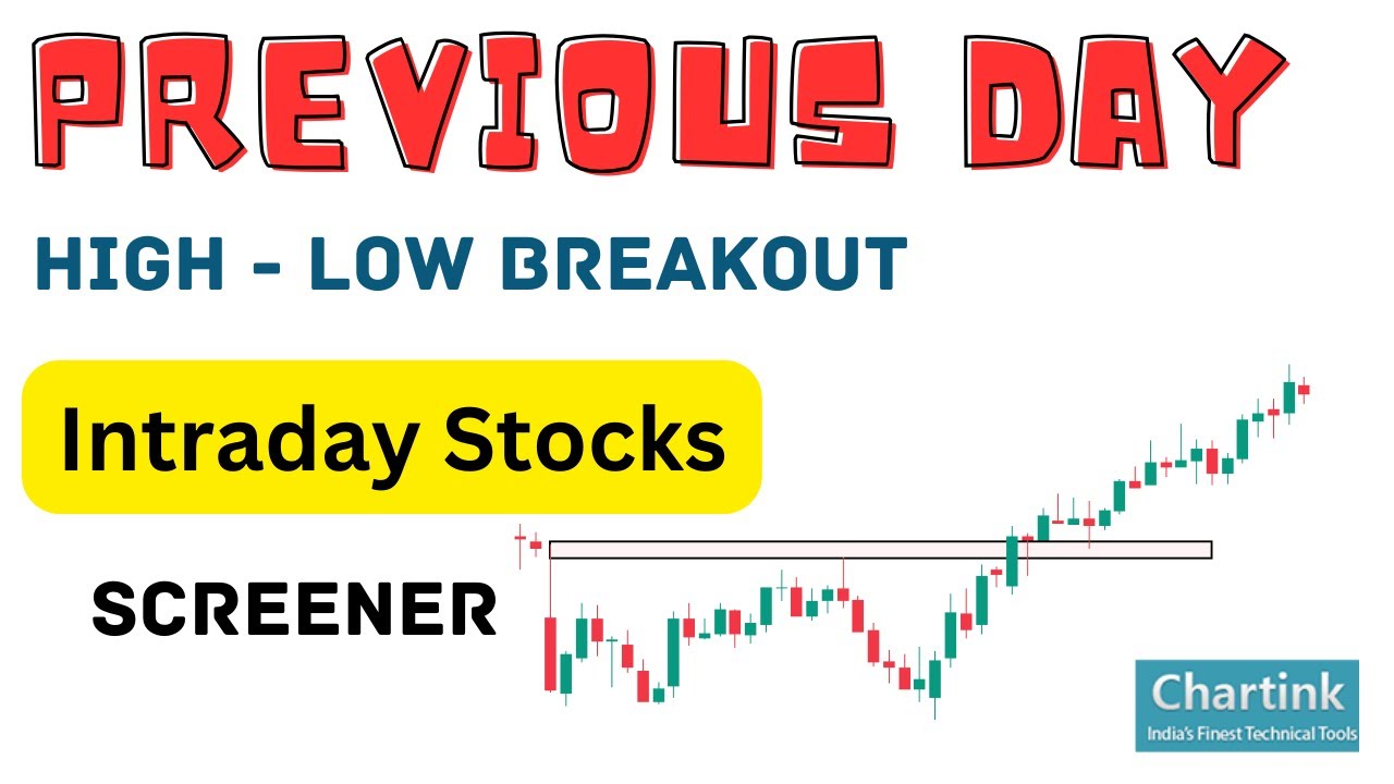 Previous Day Range Breakout  Screener🔥 Chartink Screener  | Intraday Stocks Selection