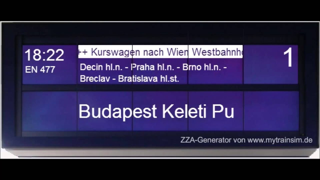 Bahnsteigansage für EN447 nach Budapest in Berlin Hbf