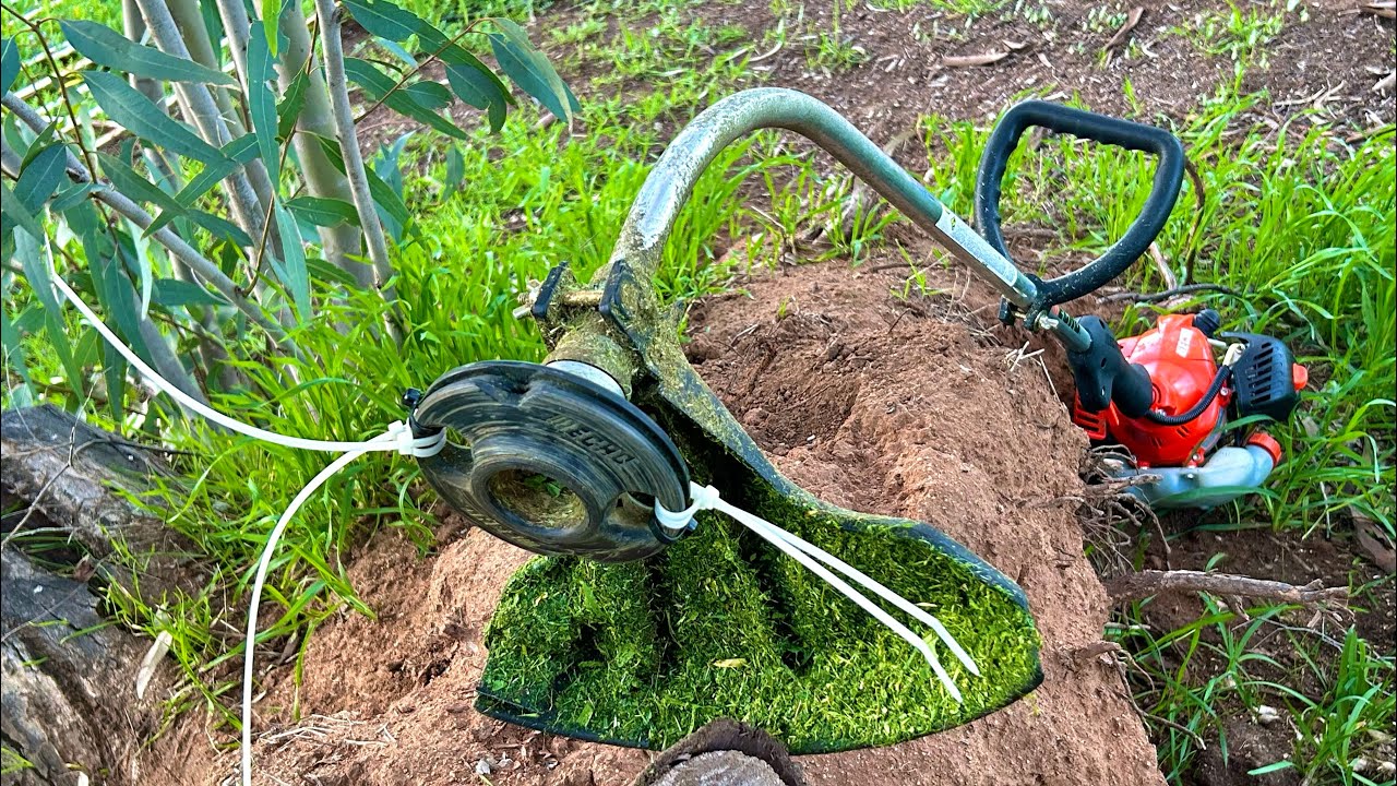 Using zip ties on a weed eater or trimmer @elchanojose
