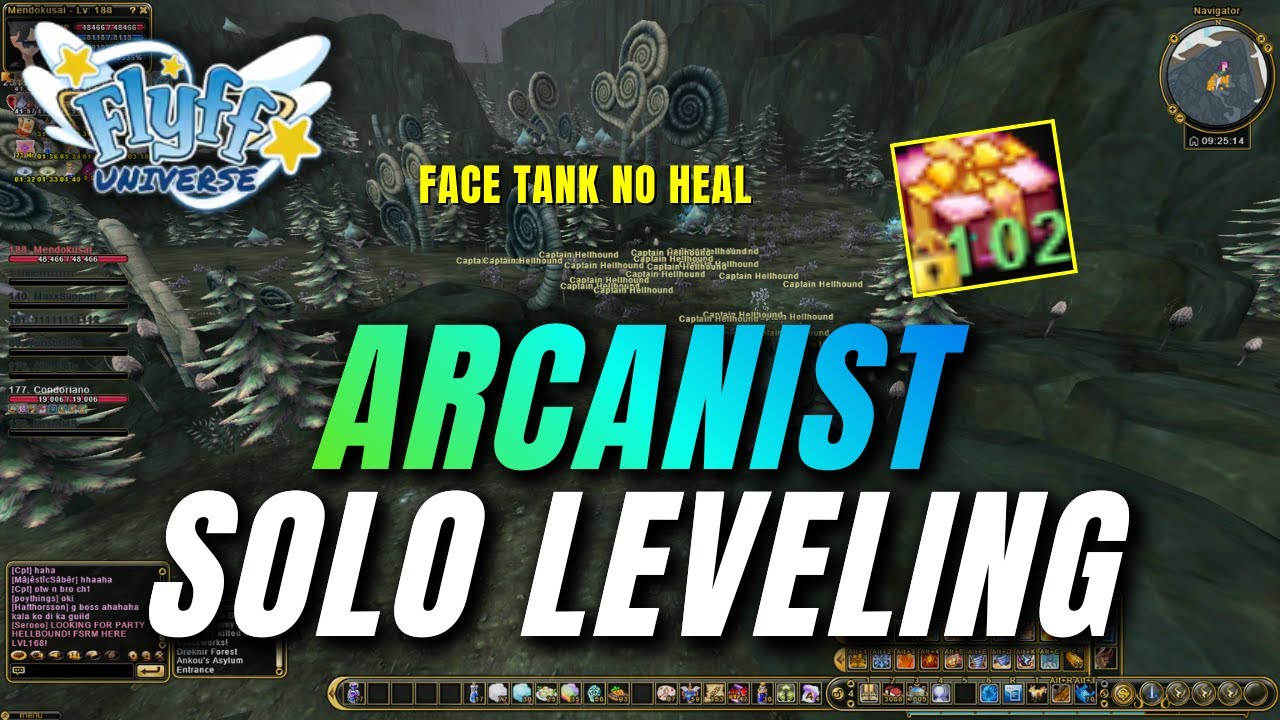 Flyff Universe Arcanist Face Tank No Heal 185-190 Solo Leveling + 2026 Box Faming | Lawolf Server