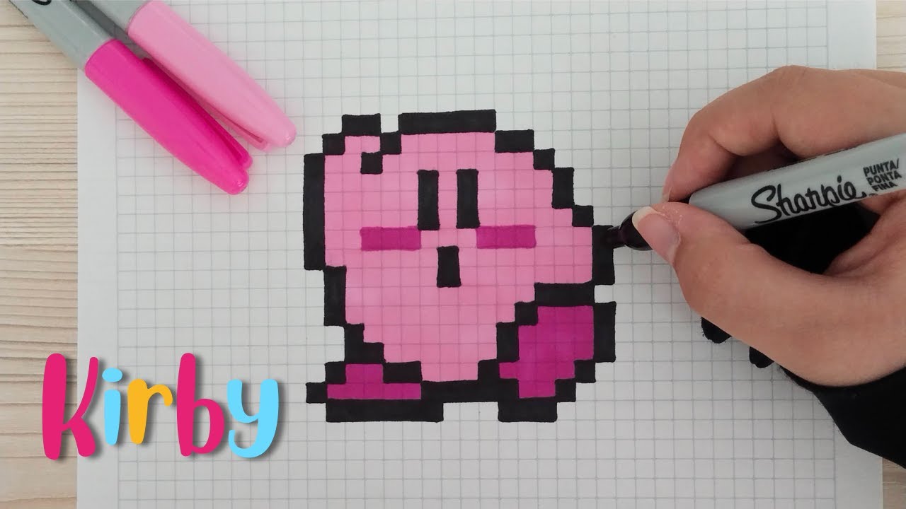 Como dibujar a KIRBY en PIXEL ART – Tutorial paso a paso #pixelart #kirby  #art #tutorial #artwork