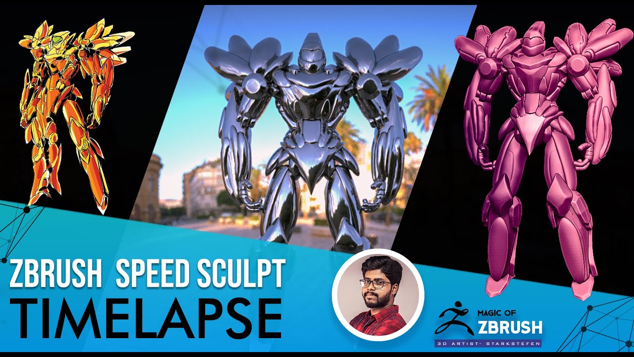 Zbrush easy Modeling work flow for zbrush  beginners / Qsphere techniques / Transformer 3d model
