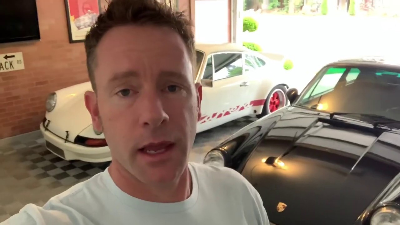 Porsche GT3 muffler on an early 911