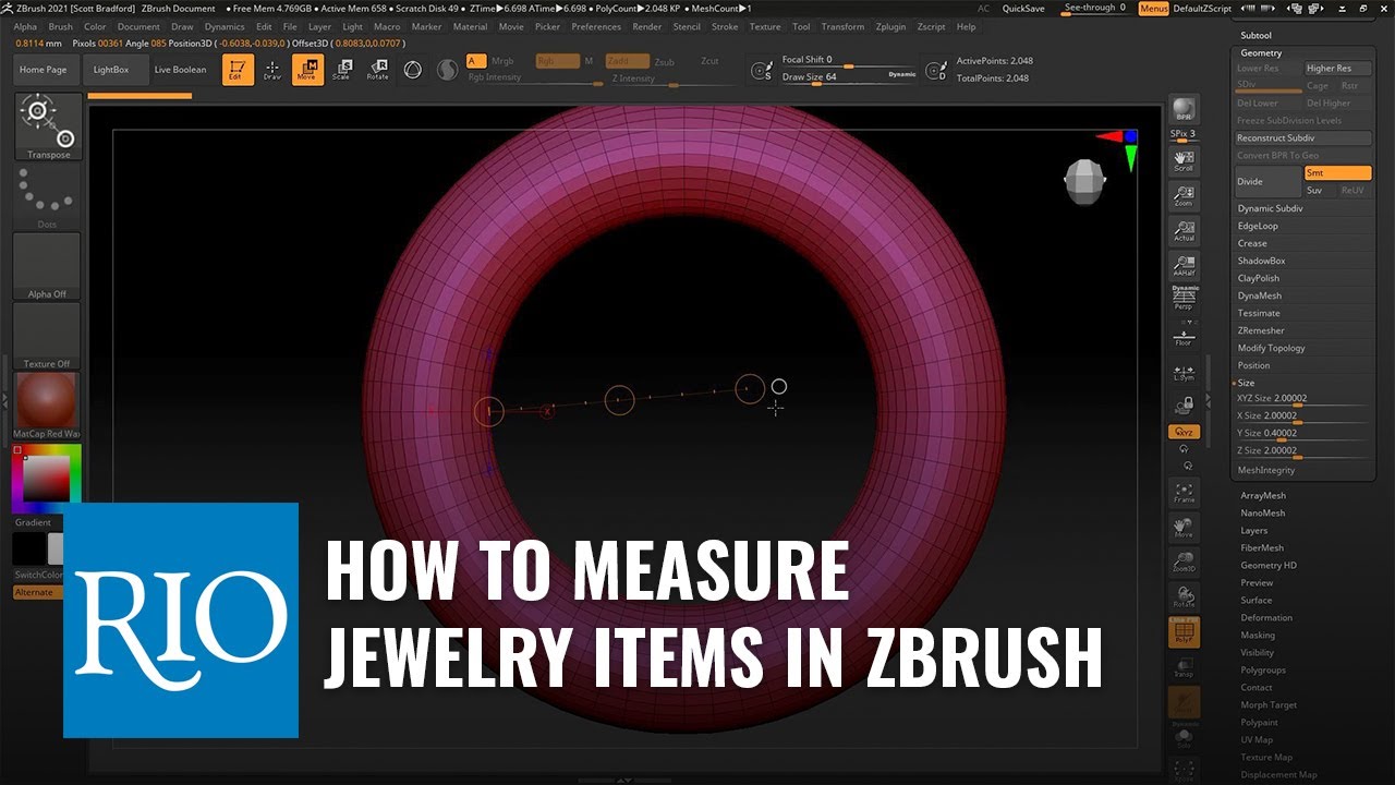 How to Measure Jewelry Items in ZBrush