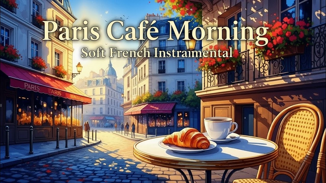 Paris Café Morning ☕ A Gentle Walk on Rue des Mélodies | Soft French Instrumental
