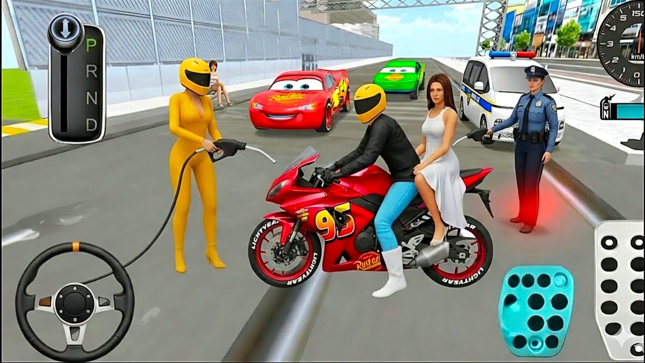 Red Brand New Bike Vs Bullet Train 3d Driving Class android game play video || Car Game #cargame