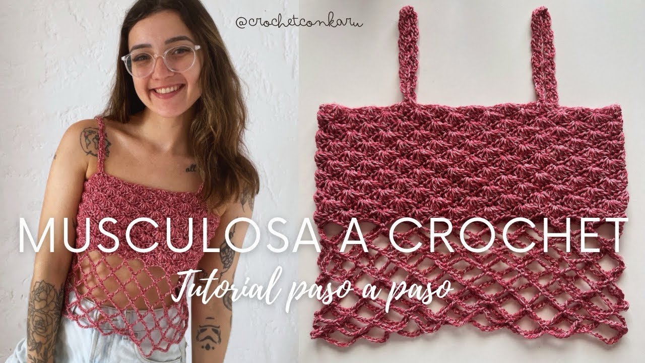 MUSCULOSA CALADA A CROCHET - TUTORIAL PASO A PASO PARA INICIANTES | CROCHET CON KARU