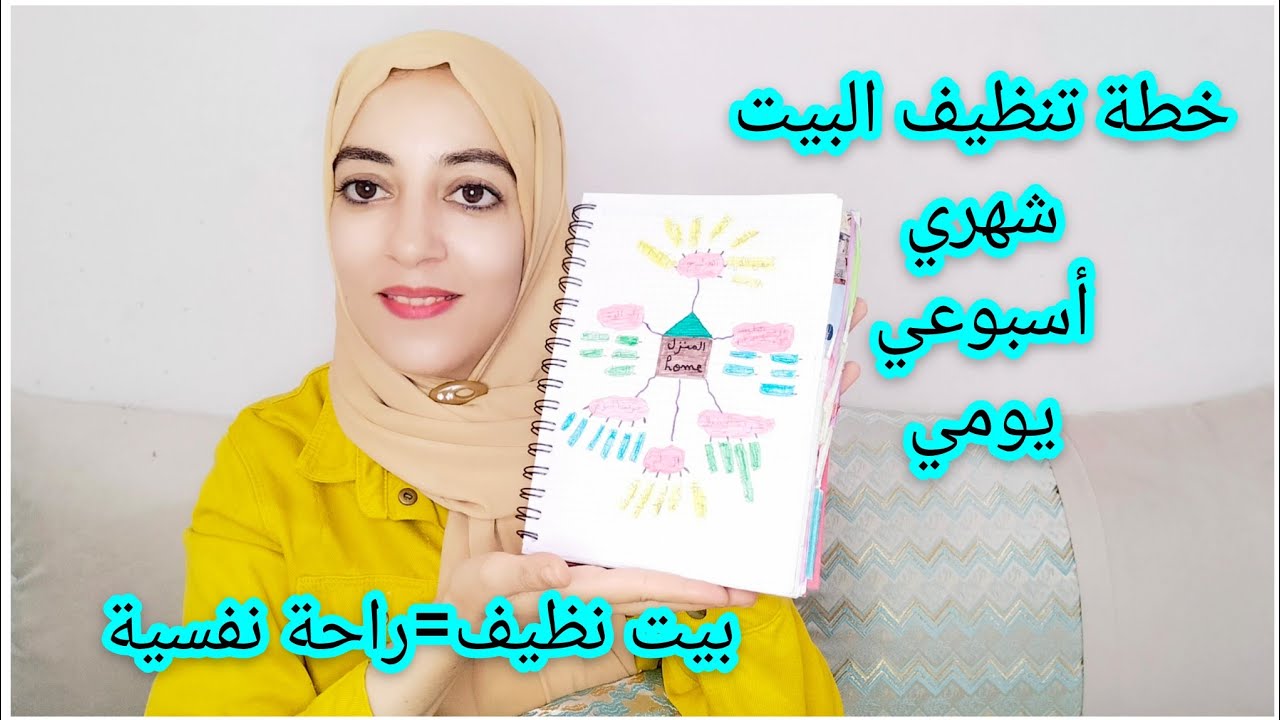 جدول تنظيف البيت بطريقة الخريطة الذهنية ✅نصائح لربات البيوت
