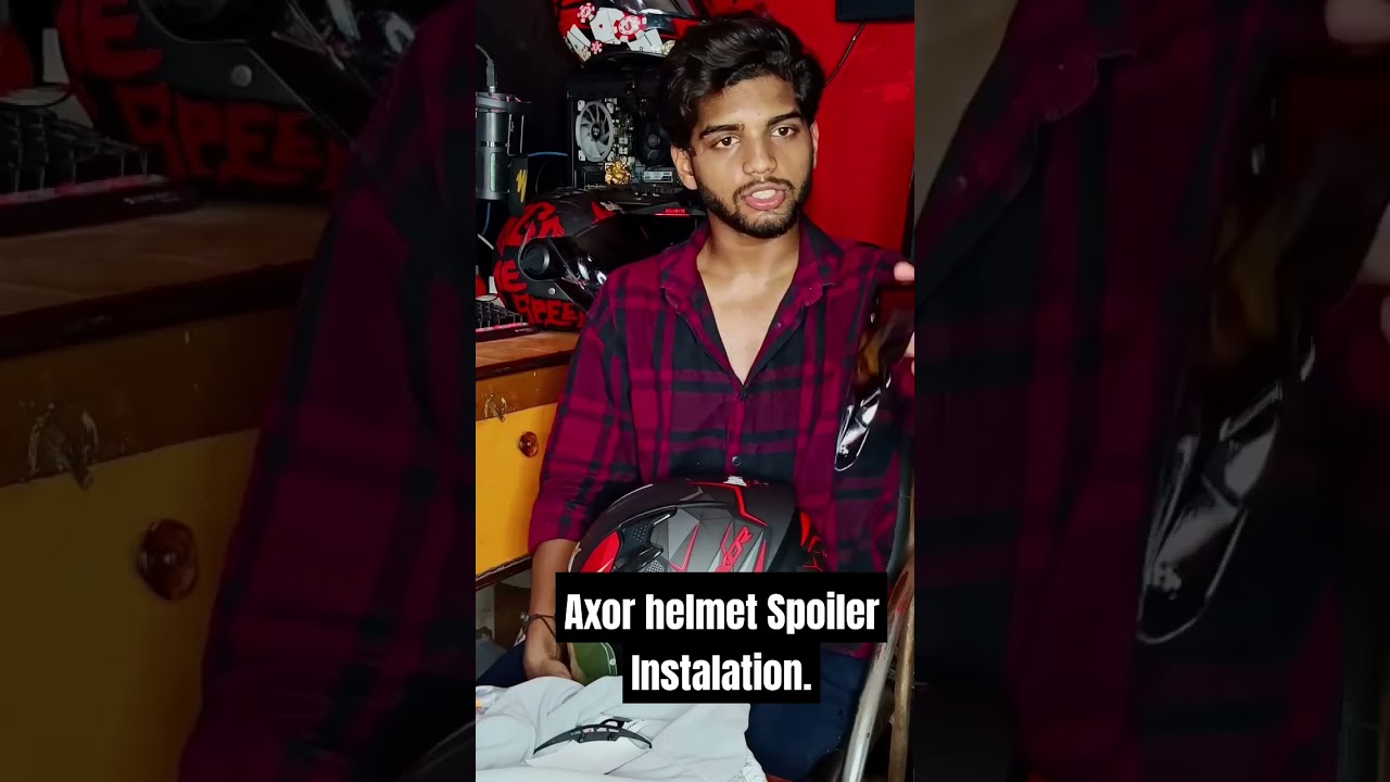 Axor Helmet Spoiler Installation 🔥#axor #helmet #helmetunboxing #axorhelmets #unboxing #rtr200