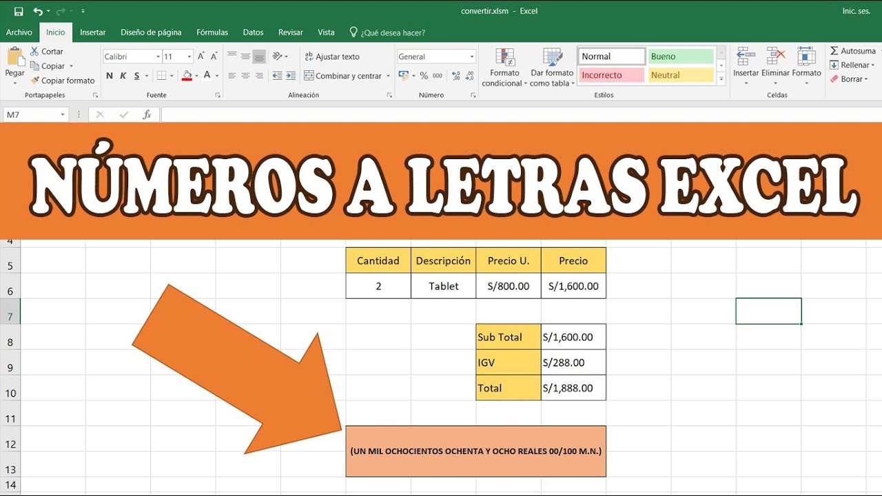 Como convertir n&uacute;meros a letras en excel con VBA -  2025