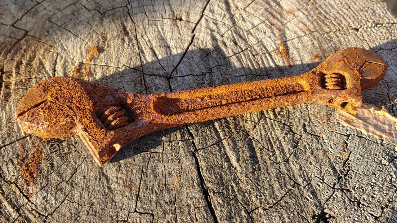 Antique Seized Double End Adjustable Wrench Restoration - Diamond Calk Horse Shoe Co. 6