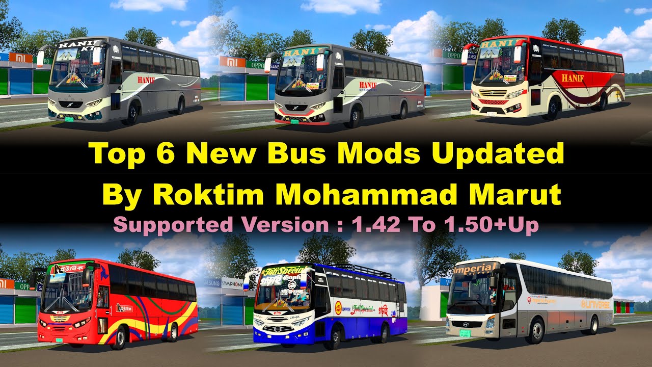 Top 6 New Bus Mod Updated By Roktim Mohammad Marut | Euro Truck Simulator 2 | Review+Link