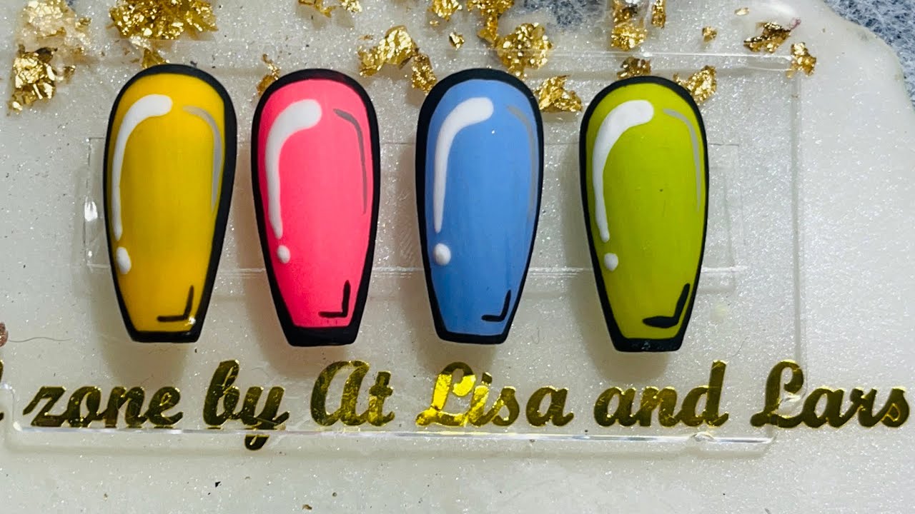 Cartoon nail art tutorial step-by-step for beginners 💅🏻 || Creative art techniques with easy tips🌸