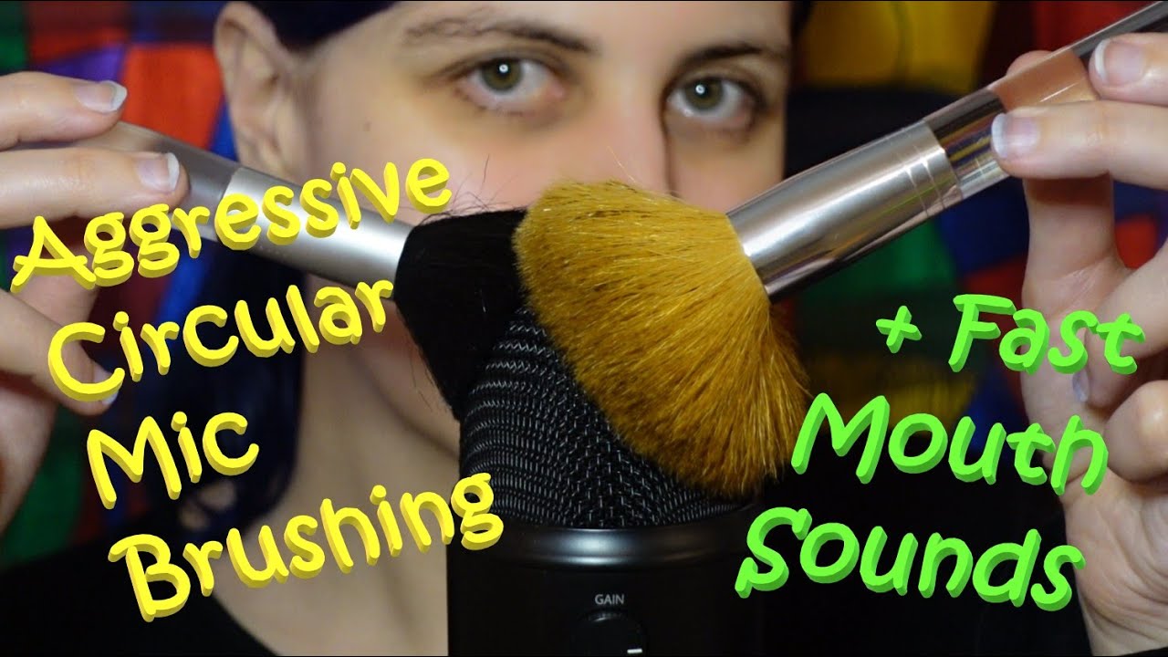 ASMR Intense Aggressive Circular Mic Brushing With Fast Mouth Sounds - Non-Stop Background ASMR