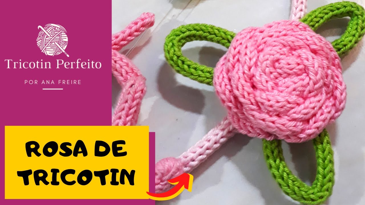 Como fazer Rosa /  Flor em tricotim | PASSO A PASSO - #artesanato #tricotin