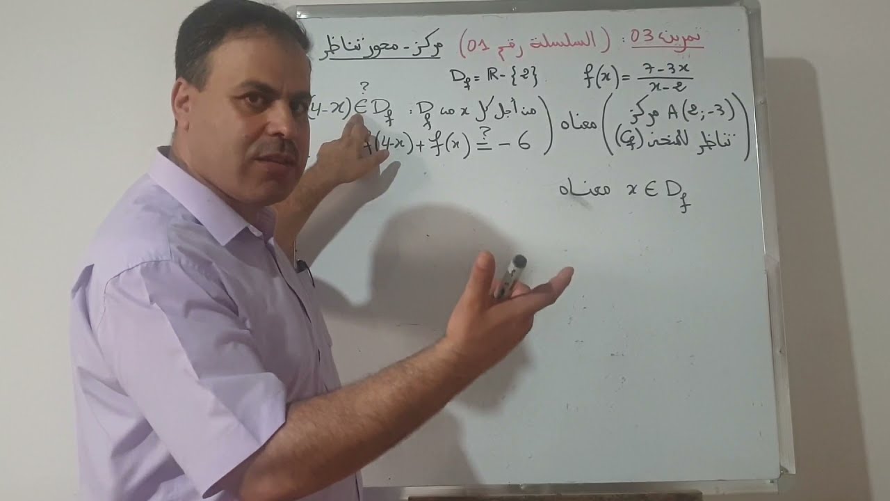 محور ومركزتناظر - تمرين 03 من السلسلة 01(مراجعة الدوال عددية)