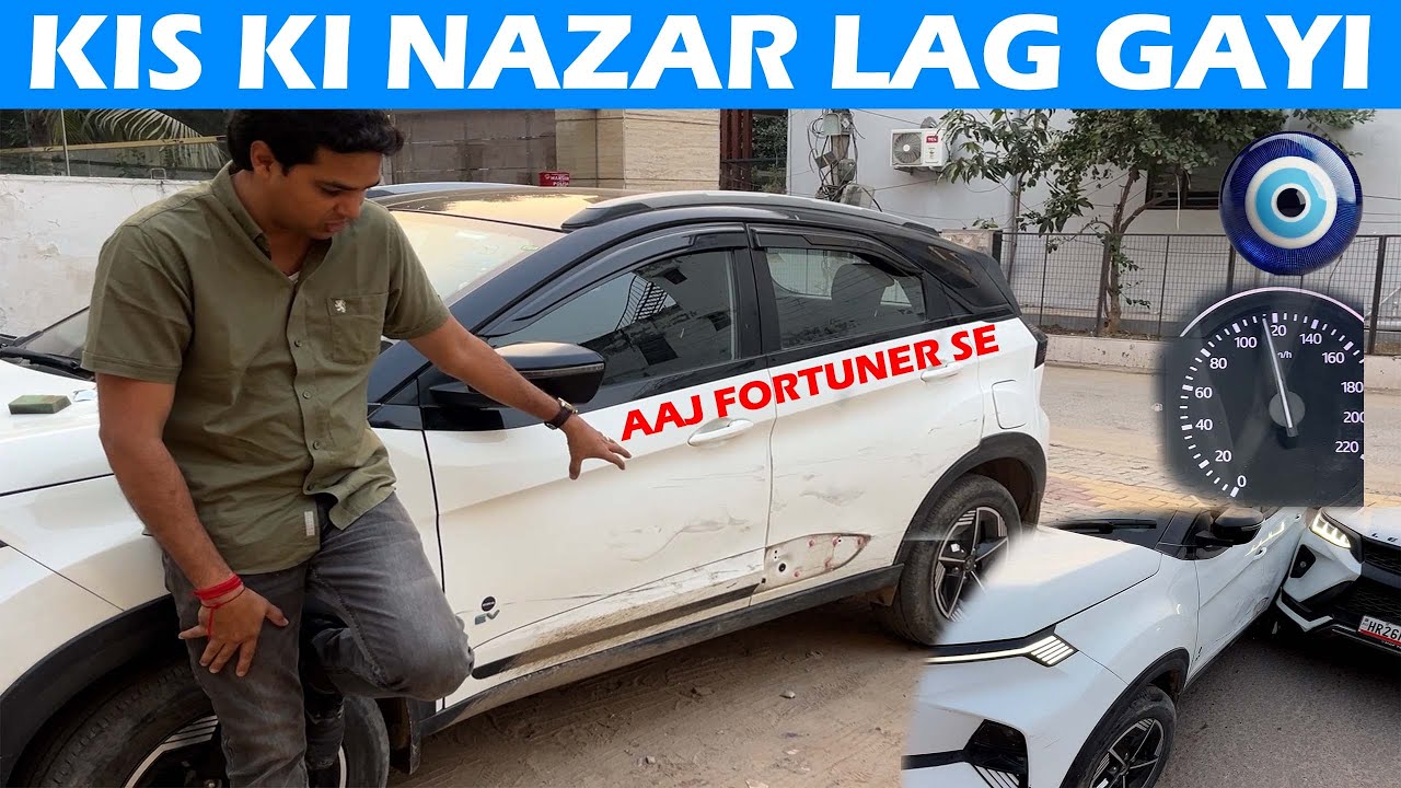 Aaj Nexon EV Fortuner भीड गई ,Left Side पूरी तरह Damage,पता नहीं किसकी नजर लग गई