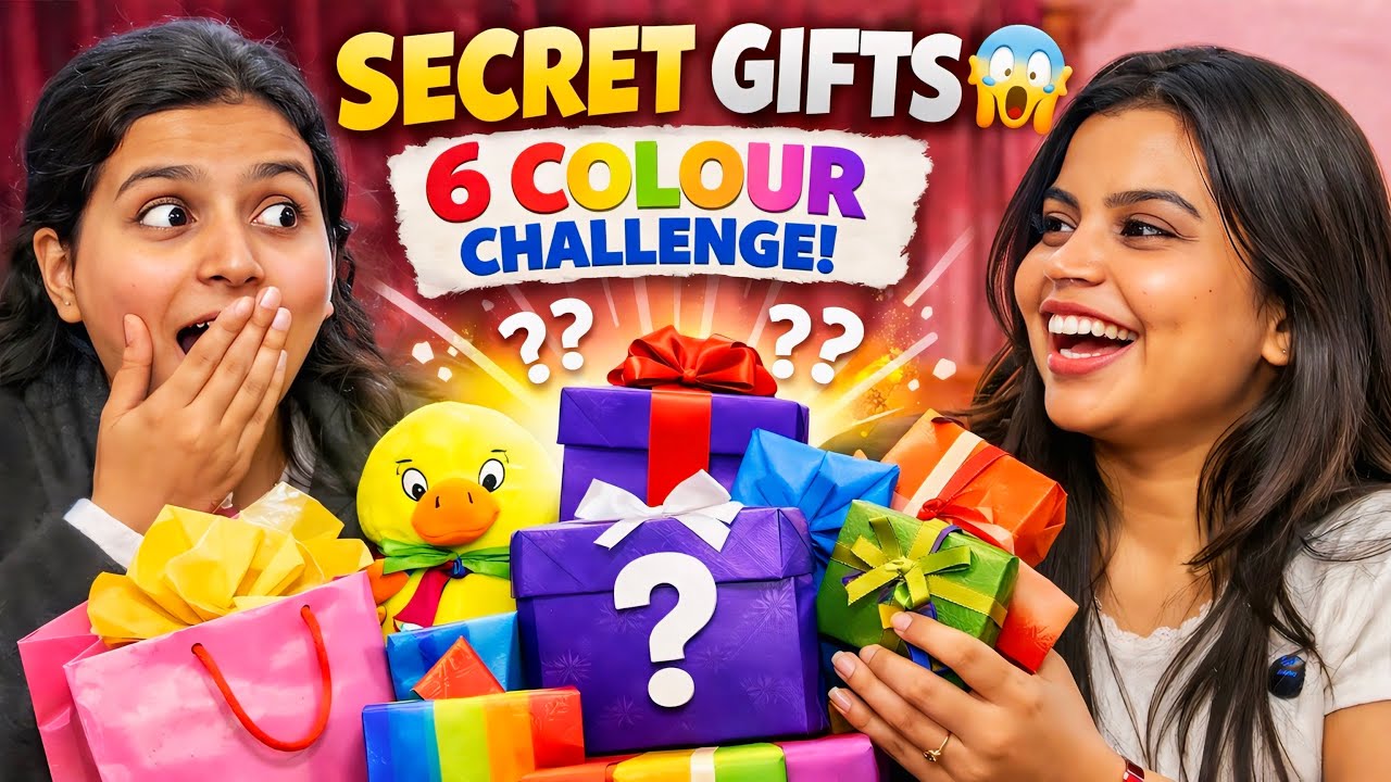 Secret Gift Challenge 😱 | 6 Colour Challenge💛 | Best Friends Funny Vlog
