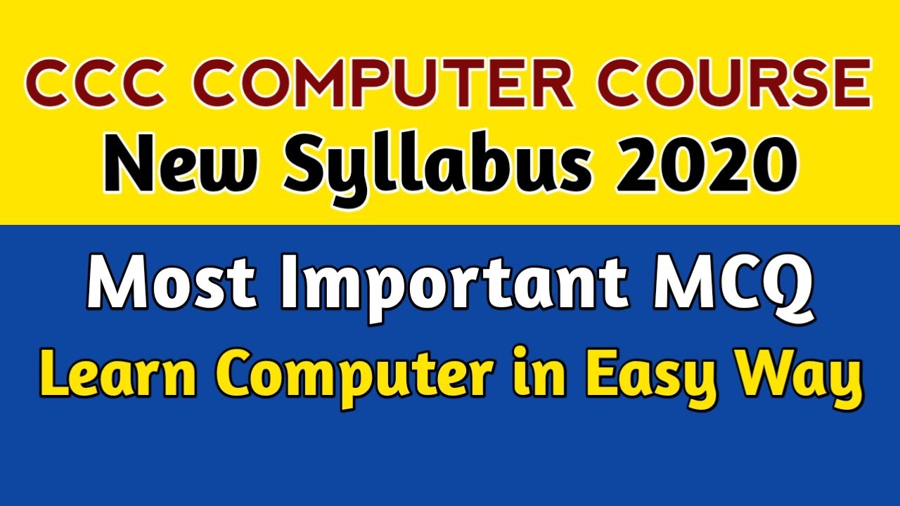 CCC Computer Course in English | CCC Question and Answer | Most Important MCQ