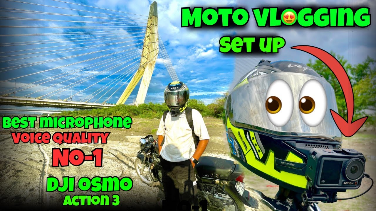 Moto vlogging setup||Dji osmo action 3🤩 Best microphone 💯