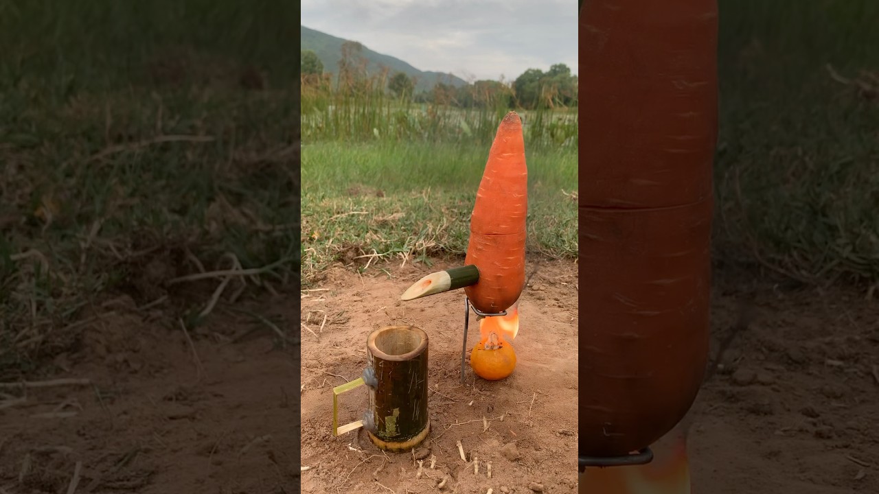 Survival skills: steam bad water in Carrot #camping #bushcraft #outdoors