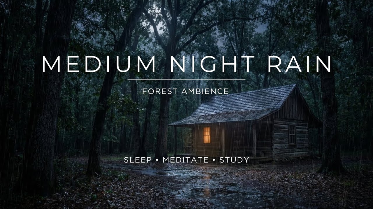 Natural Night Rain | Woodland Cabin Retreat | Calm Meditation Ambience | No Ads