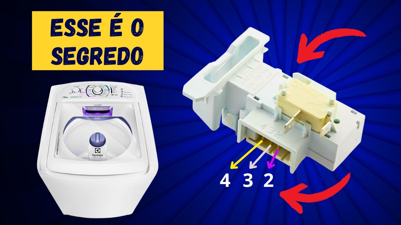 TRAVA DA TAMPA ELECTROLUX - VEJA COMO JUMPEAR CORRETAMENTE