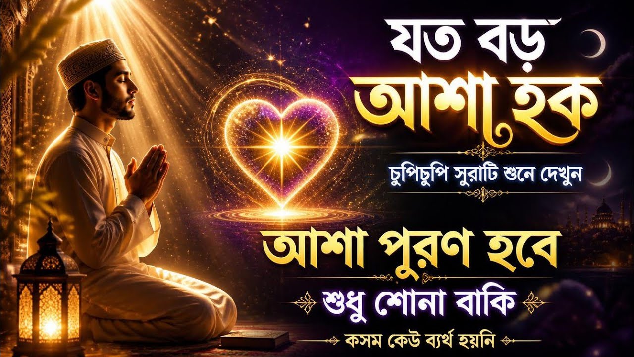 আজ বৃহস্পতিবার ৯শাবান,২মিনিটে কাজ হয়ে যাবে | এই সূরাটি ১বার শুনুন | কসম কঠিন আশাও পূরণ হবে