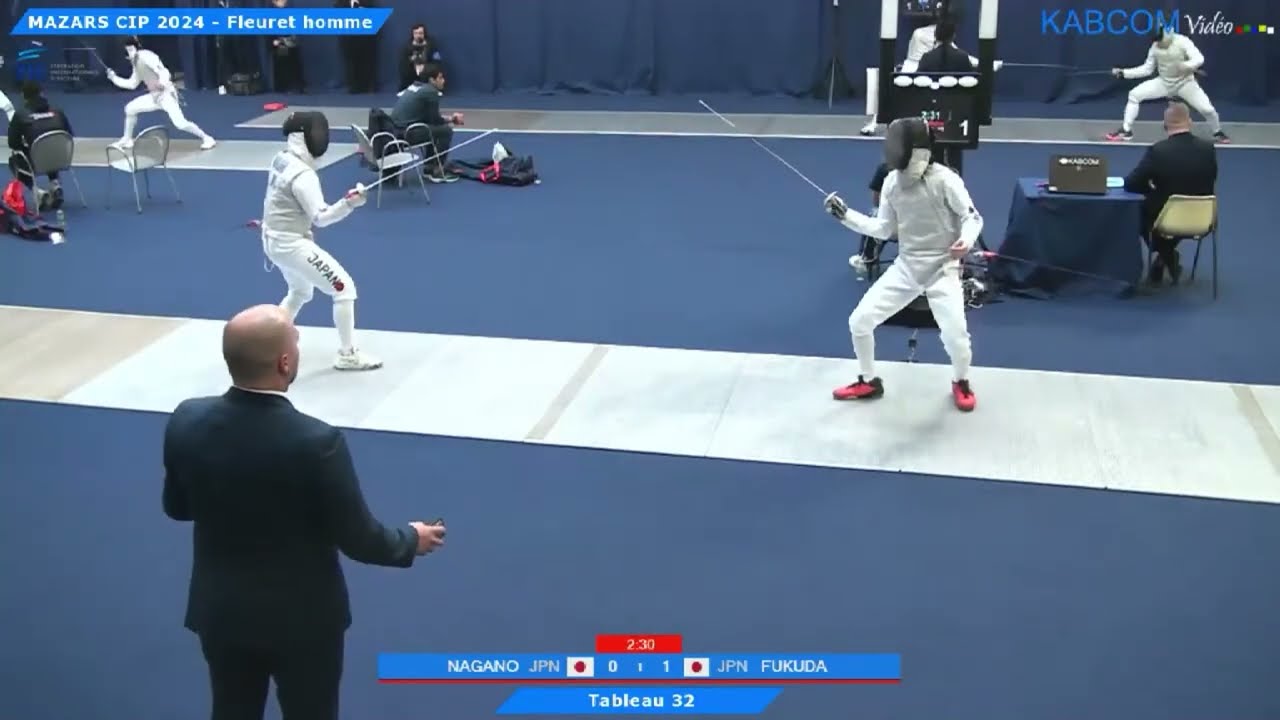 Paris World Cup 2024 SMF - L32 - Nagano Yudai JPN v Fukuda Ryosuke JPN