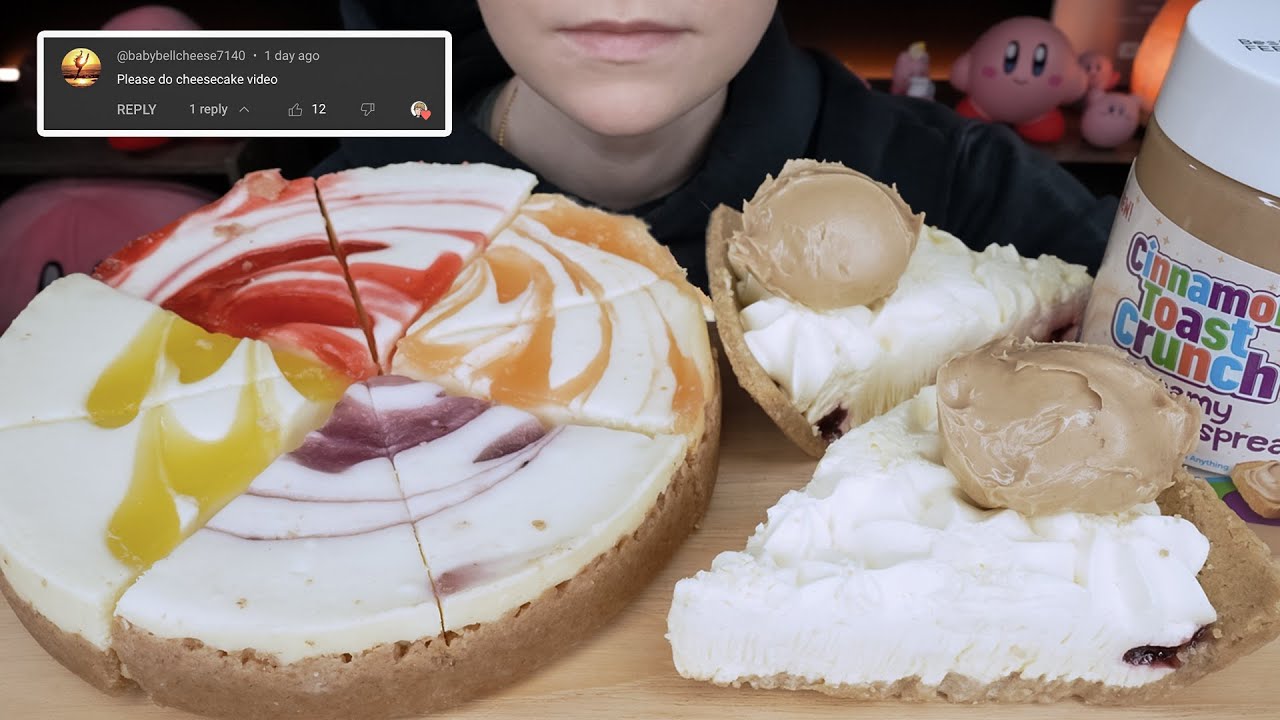 ASMR Fruit Cheesecake *Strawberry, Blueberry, Peach & Lemon + Whipped Berry & CinnamonTC Spread 먹방