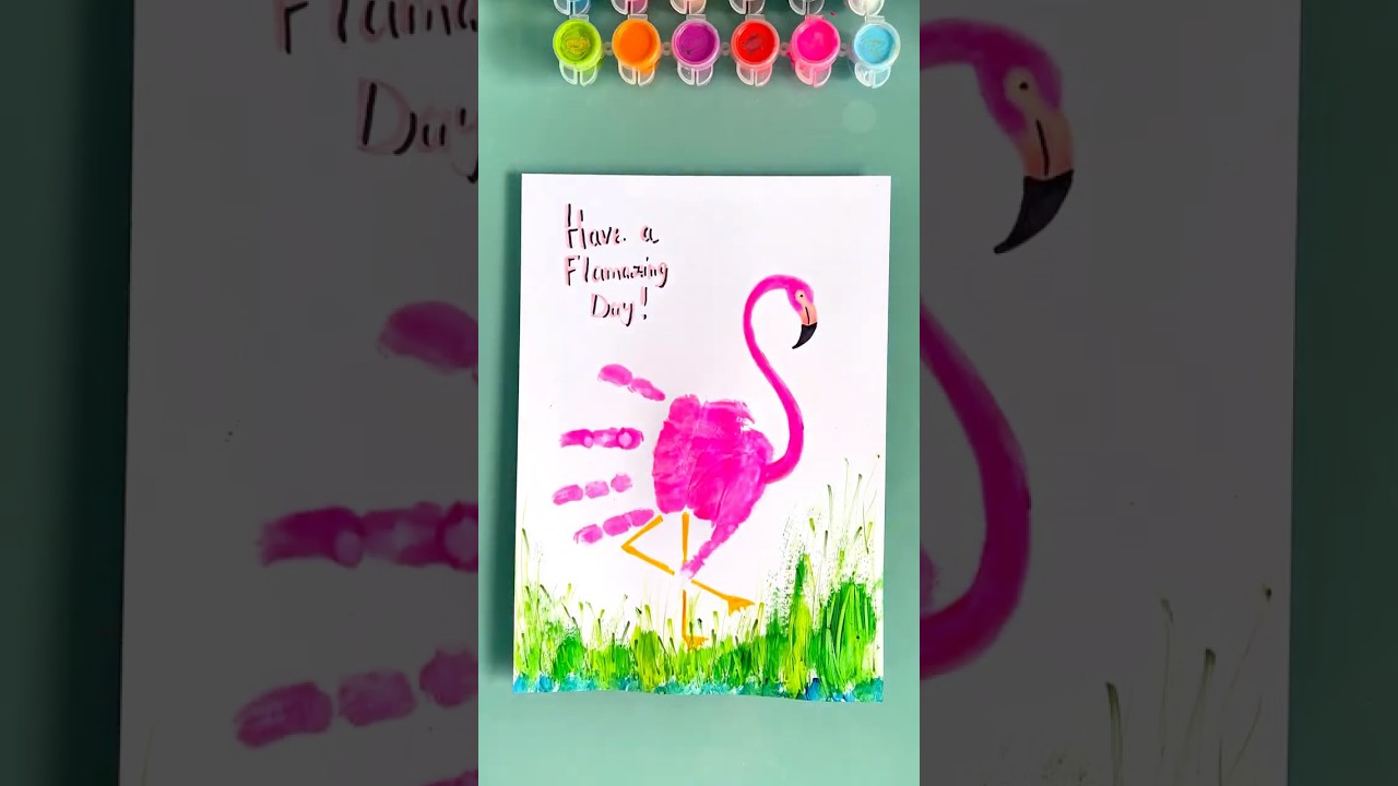 Handprint Flamingo Art for Kids 🦩 | Easy & Creative Craft Activity