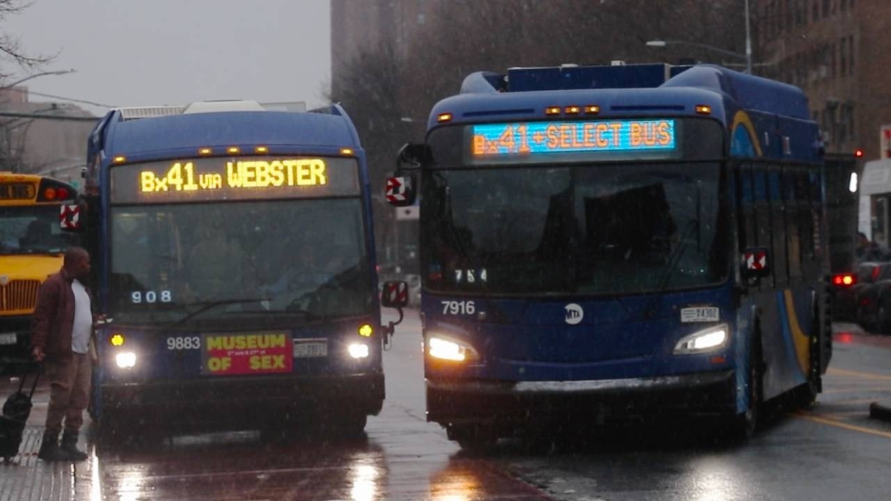 NYCT Bus: 40-Foot Bus Action on the Bx41 / Select Bus Service at Webster Avenue & Melrose Avenue