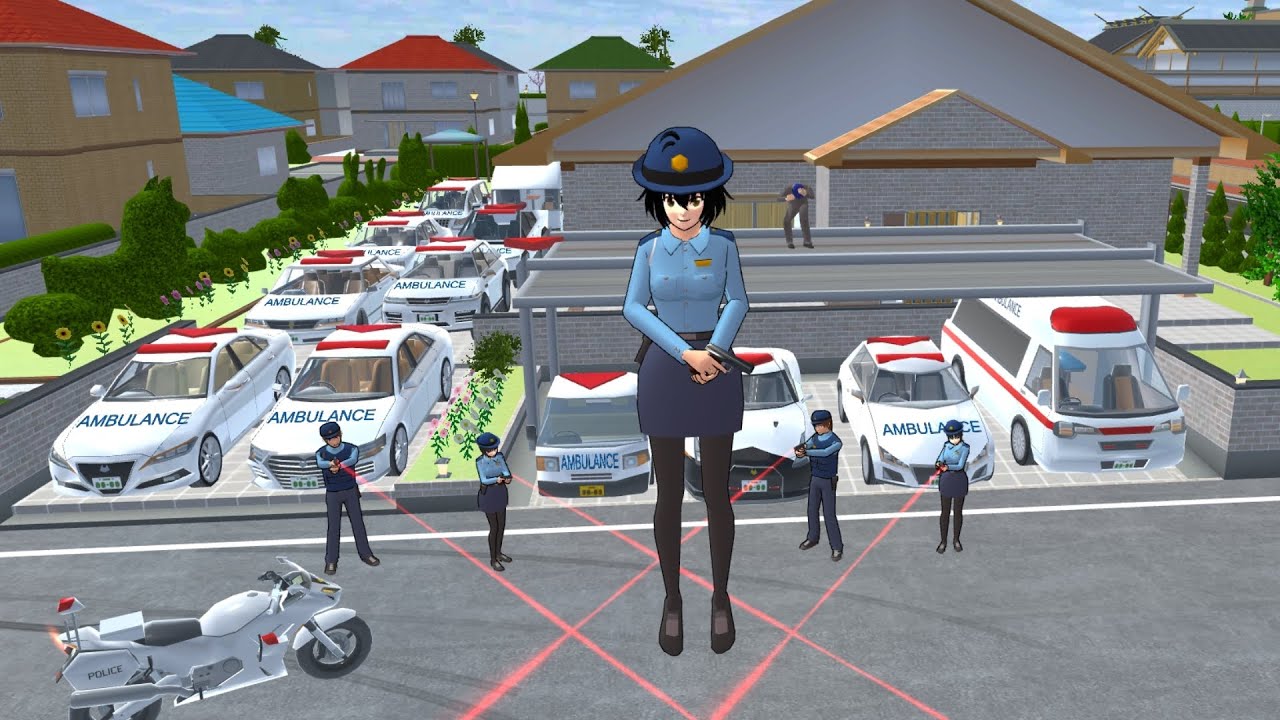Collection all of ambulance cars 🚓🚔 at Home Girl SAKURA School Simulator
