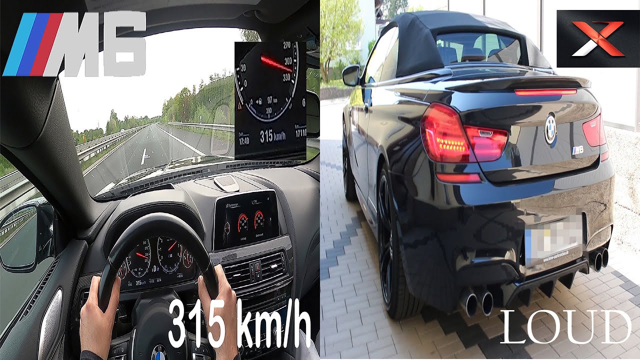 2016 BMW M6 F12 Convertible 315km/h on AUTOBAHN + CITY/TUNNEL POV DRIVE | Exhaust backfire | 600HP+