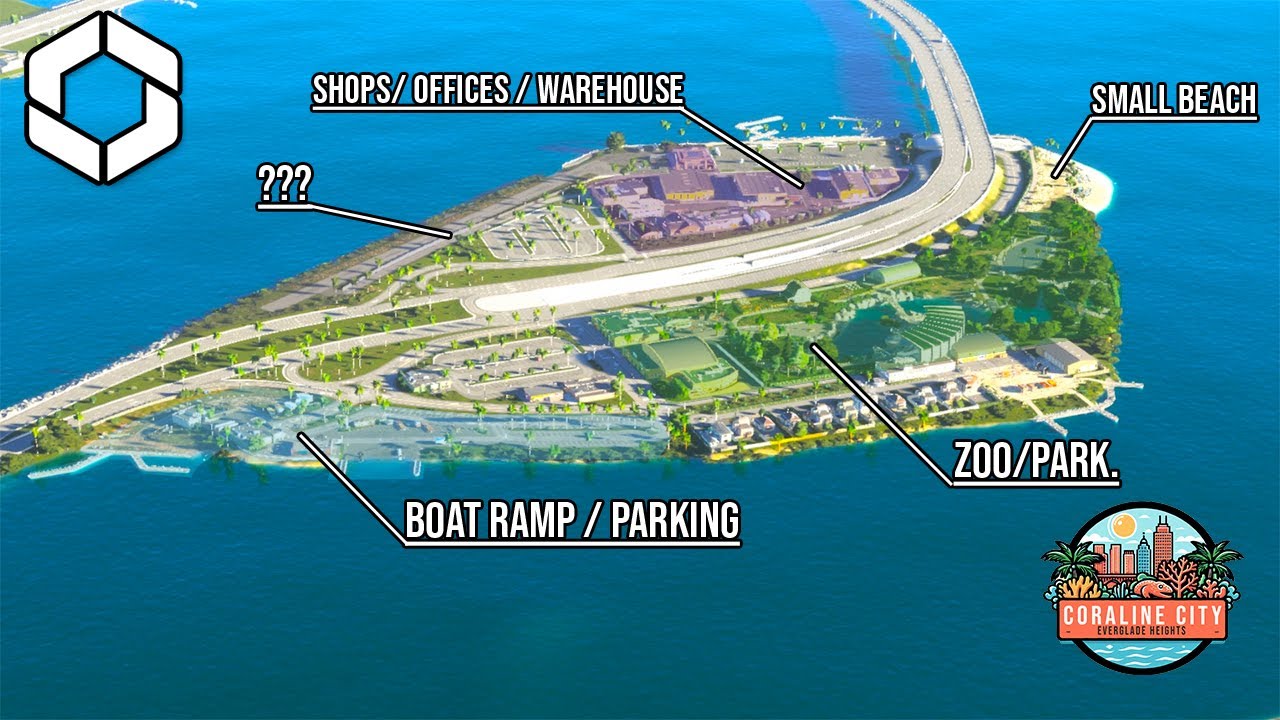 Building a Stunning Artificial Island: Zoo Park, Marinas, Boat Ramps, and More! | Cities Skylines 2