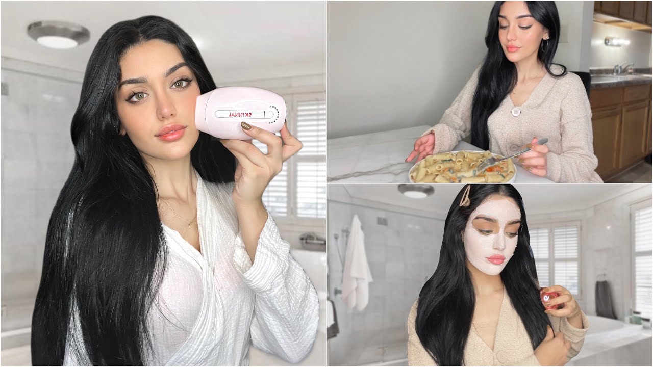 جربت الليزر المنزلي سكينل! روتين يوم كامل طبخ وعناية🧖🏻‍♀️🍝