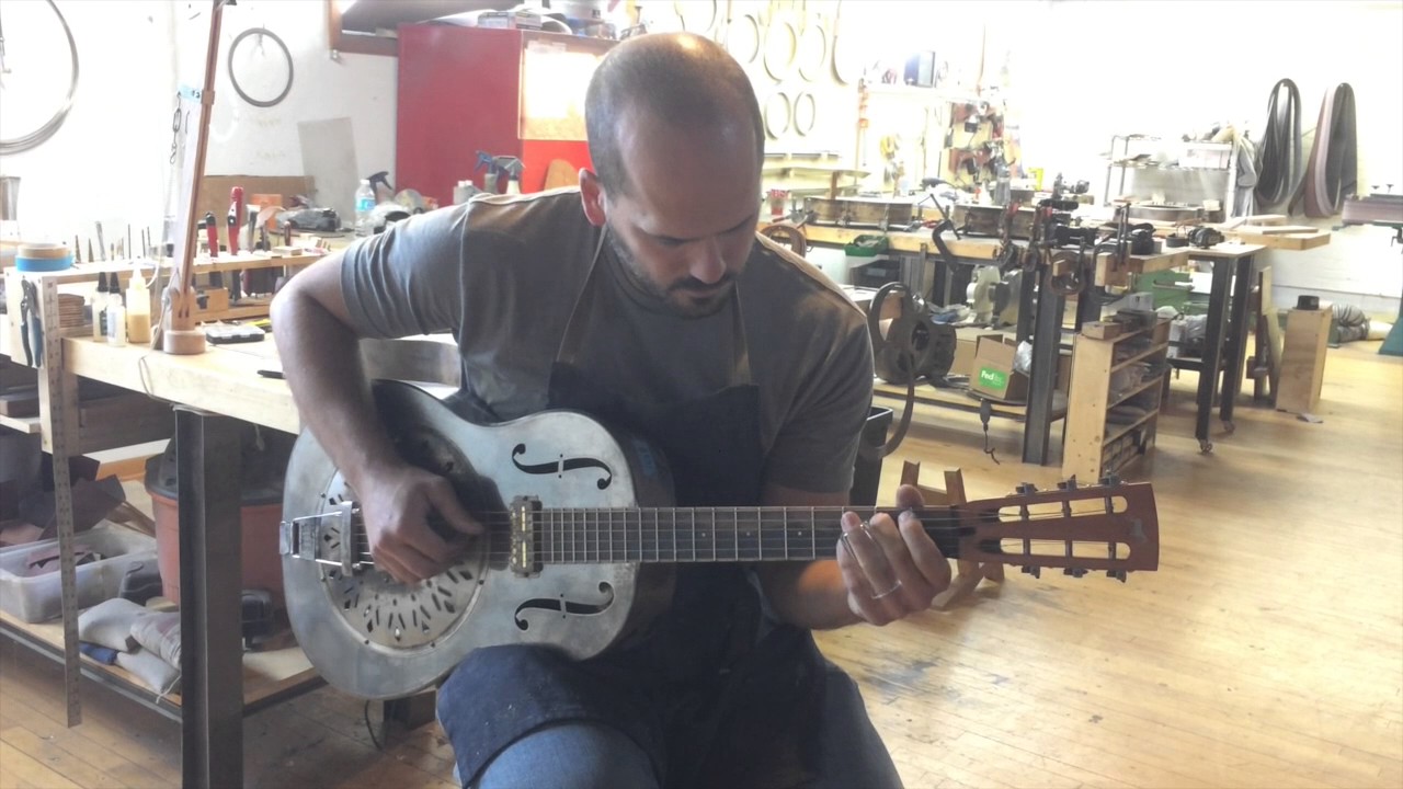 Playing a Mule Resophonic guitar makes  you think about sound in a different way