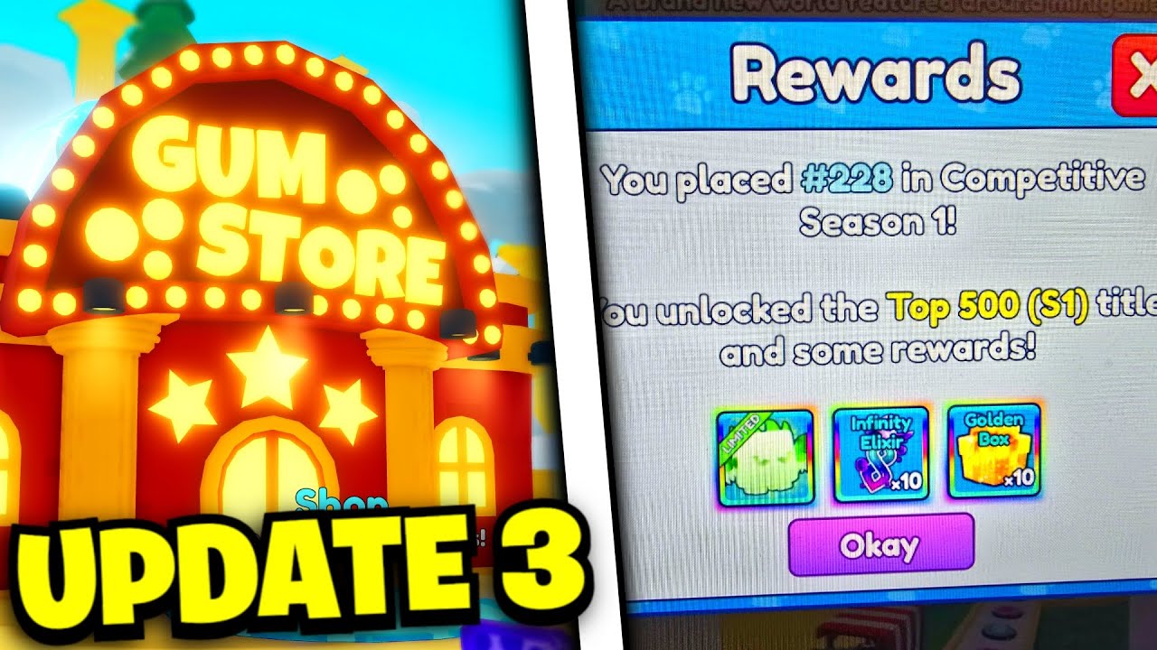 🍀Claimed The Competition Awards In Update 3! 🍀Bubble Gum Simulator Infinity